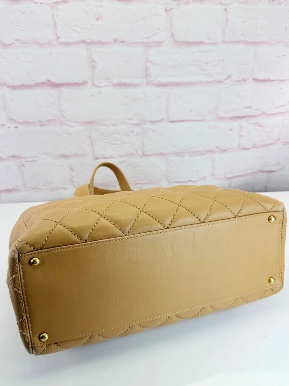 CHANEL Quilted Wild Stitch Tan Calfskin Leather Tote - Picture 8 of 16